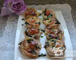 Мясные маффины из куриного филе, грибов и сыра моцарелла