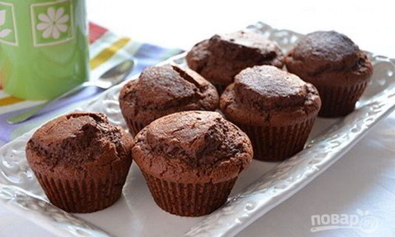 Рецепт шоколадные маффины с какао