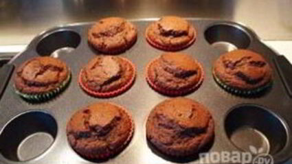 шоколадные маффины с какао