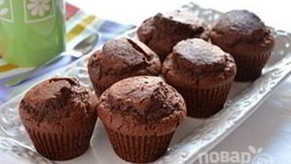 шоколадные маффины с какао