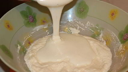 манник на кефире с яблоками