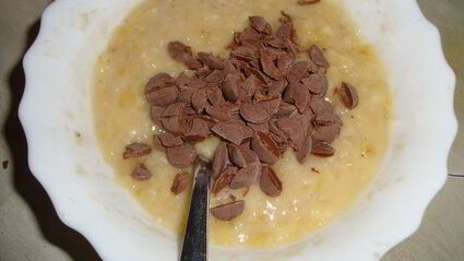 банановые оладушки с шоколадом