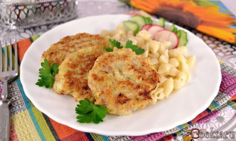 Рецепт куриные оладьи с капустой и овсяными хлопьями