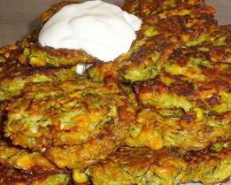 Оладьи из кабачков с овсяными хлопьями