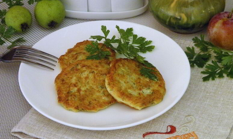 Рецепт оладьи из кабачков с творогом