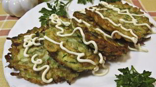 Оладьи из кабачков с зеленью