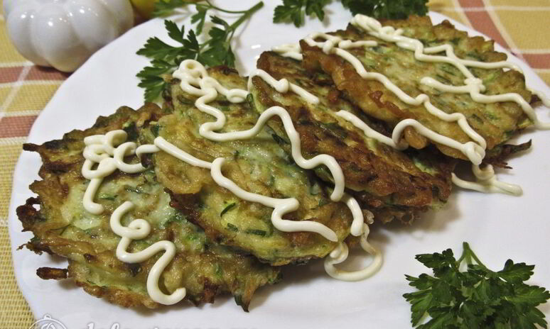 Рецепт оладьи из кабачков с зеленью