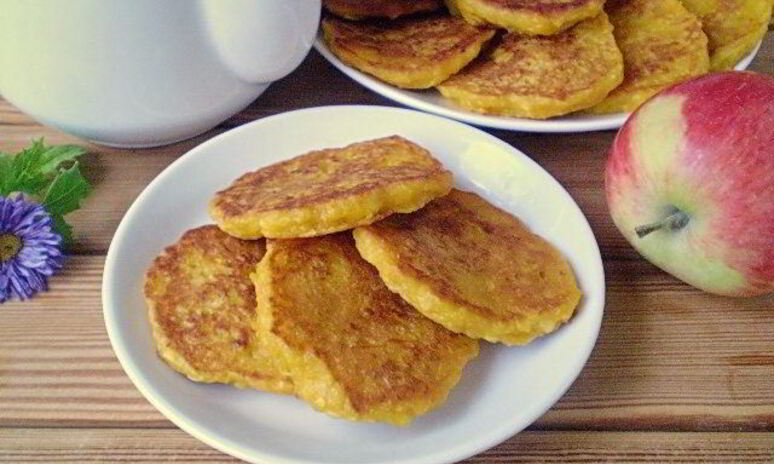 Рецепт оладьи из тыквы и яблок
