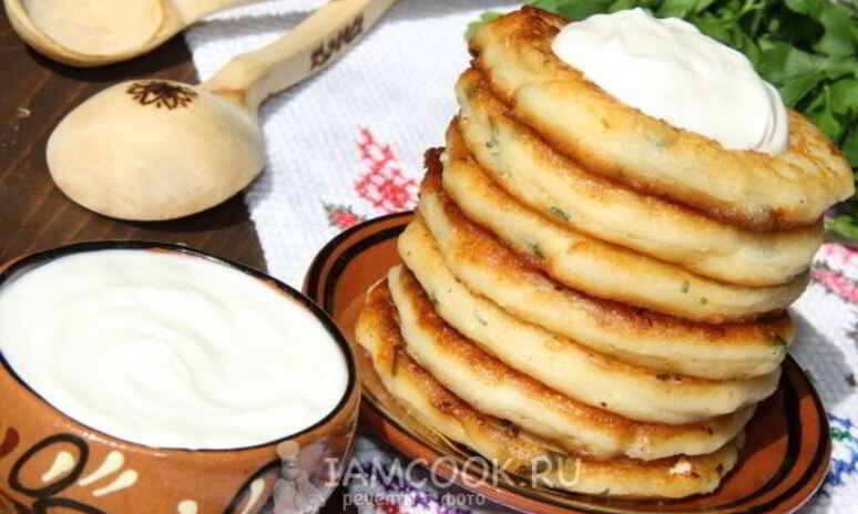 Рецепт оладьи картофельные с фетой и зеленью