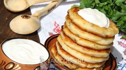 оладьи картофельные с фетой и зеленью