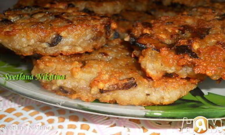 Рецепт оладьи картофельные с грибами