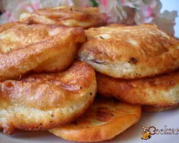 Оладьи на кефире с черешней