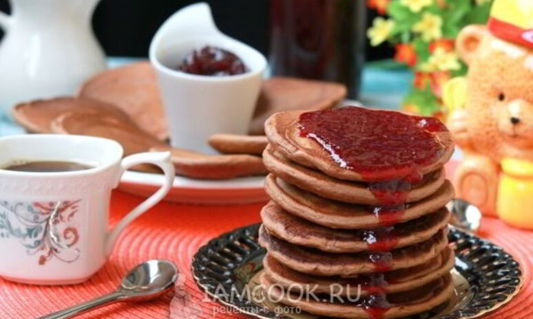 Рецепт оладьи на кислом молоке с какао