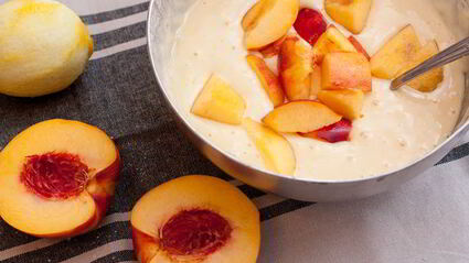 оладьи с персиками