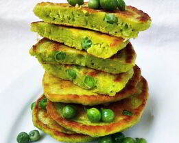 Оладьи с зеленым горошком