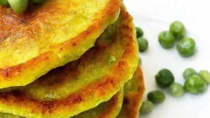 оладьи с зеленым горошком
