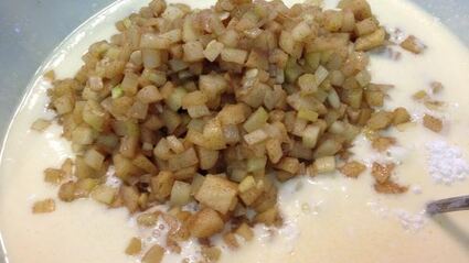 оладьи яблочно-кабачковые с творогом