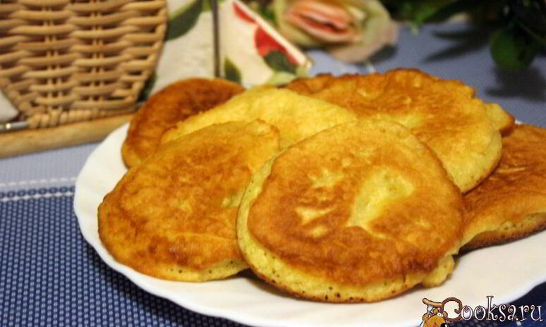 Рецепт пшенично-кукурузные оладьи на кефире