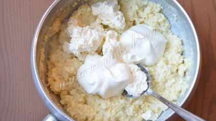 пшенные оладьи с творогом