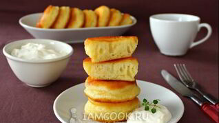 Пышные оладьи на кефире с разрыхлителем