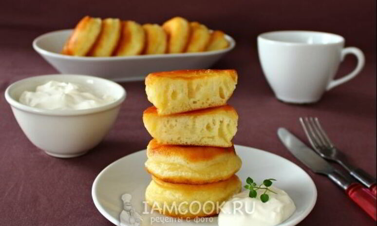 Рецепт пышные оладьи на кефире с разрыхлителем