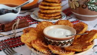 Тыквенные оладьи с сырой тыквой