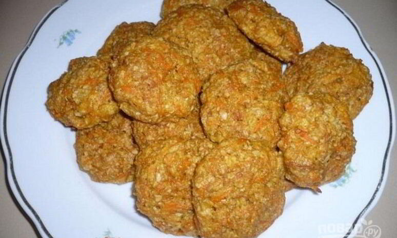 Рецепт постное морковно-овсяное печенье
