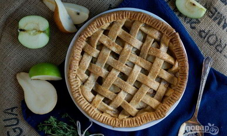Рецепт грушево-яблочный пирог