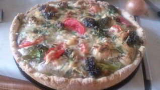 Киш с курицей и цукини