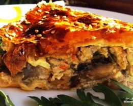 Курник с курицей и грибами