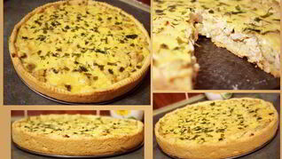 Лоранский пирог с курицей и грибами