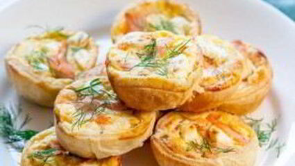 мини-киш с лососем