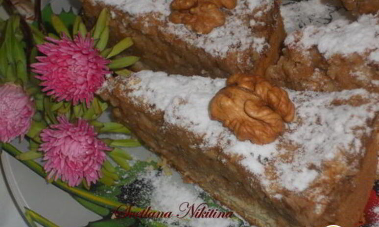 Рецепт пирог ореховый с яблоками