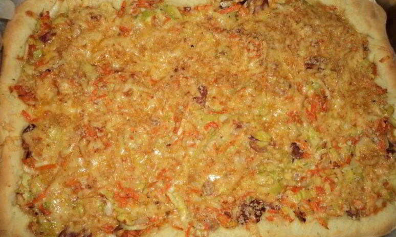 Рецепт пирог с окороком и луком-пореем