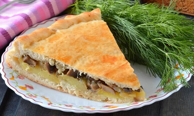 Рецепт пирог с солеными грибами и картошкой