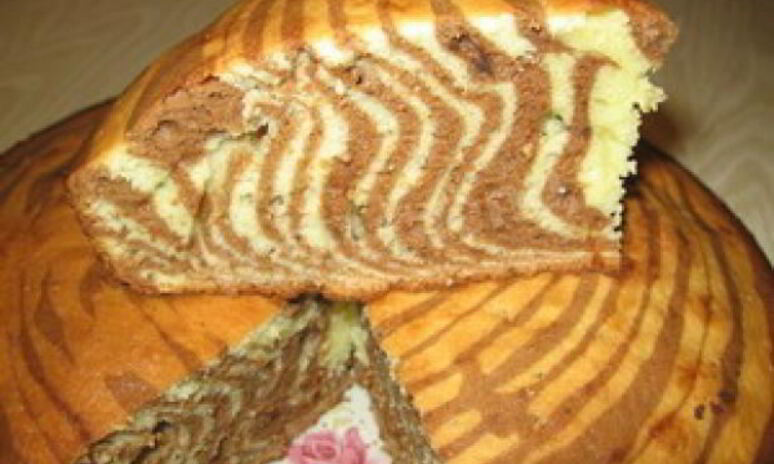 Рецепт пирог зебра на сметане