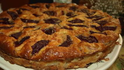 сливовый пирог с яблоками