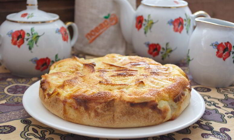 Рецепт яблочный пирог с вкуснейшей заливкой