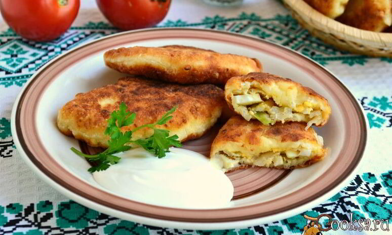 Рецепт пирожки из творожного теста с капустой и яйцом