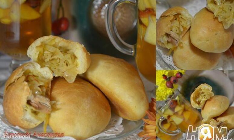 Рецепт пирожки на кефире с капустой