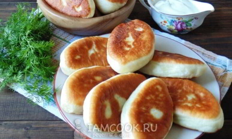 Рецепт пирожки с горохом, жареные на сковороде