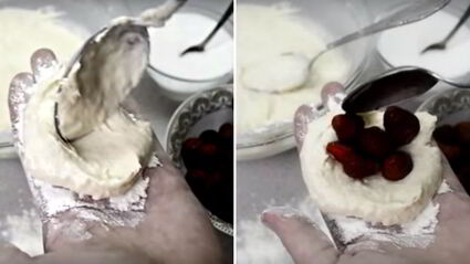 пирожки с ягодами на сковороде