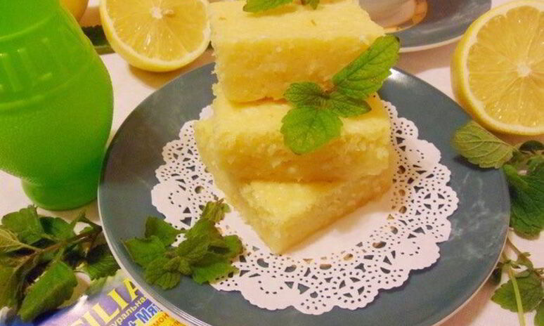 Рецепт лимонно-мятное пирожное