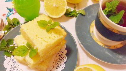 лимонно-мятное пирожное