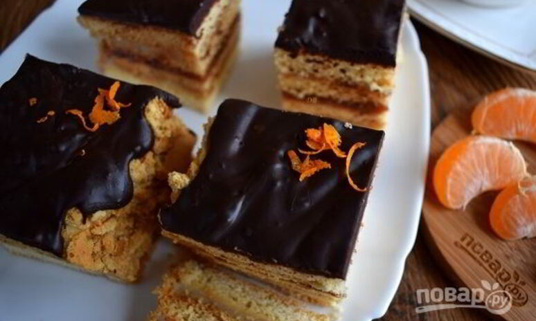 Рецепт медовое пирожное с начинкой