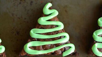 пирожное брауни елочка