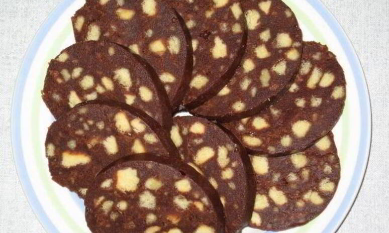 Рецепт пирожное колбаска из печенья