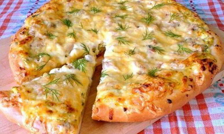 Рецепт деревенская пицца с творогом и зеленью