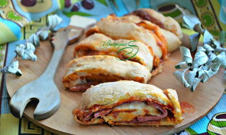 Рецепт итальянская пицца-рулет стромболи