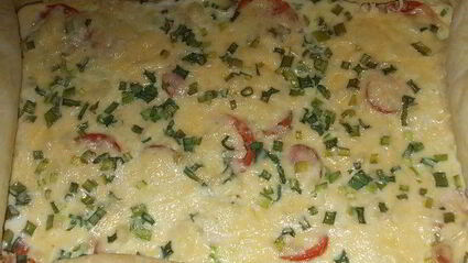 лжепицца из двух сыров и зеленого лука